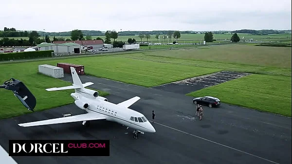 Threesome in a private jet