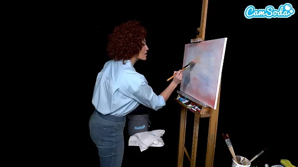 Big Tits MILF Ryan Keely Cosplay As Bob Ross Gets Horny During Painting Tutorial