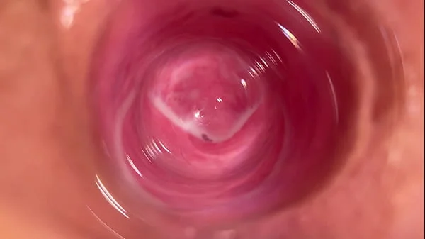 Camera deep inside Mia's vagina