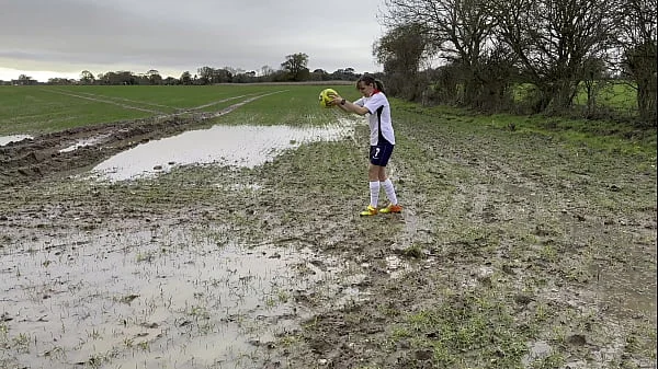 Muddy Football Practise then threw off my shorts and knickers (WAM)