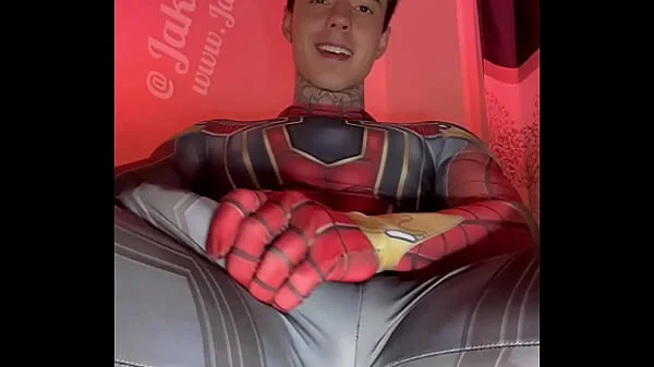 Jakipz Strokes His Massive Cock In Super Hero Costumes Before Shooting A Huge Load