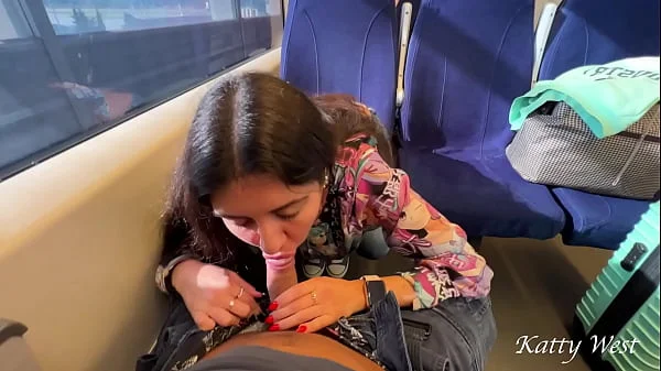 Blowjob on the train for a stranger in Public