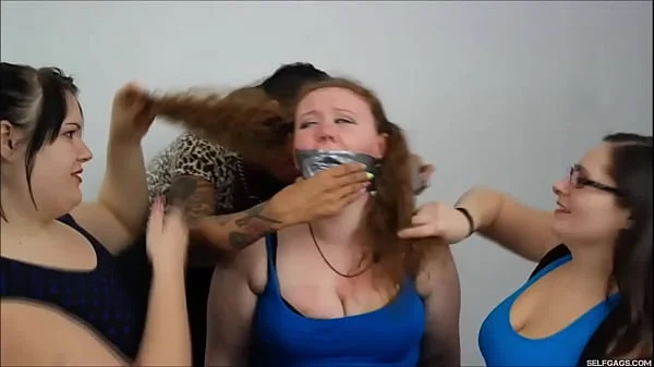 Slutty Whore Turned Gagged Slave By Three Lesbian Women Who Loves Gagging Girls!