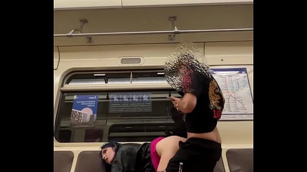 Public sex in a train car in the subway