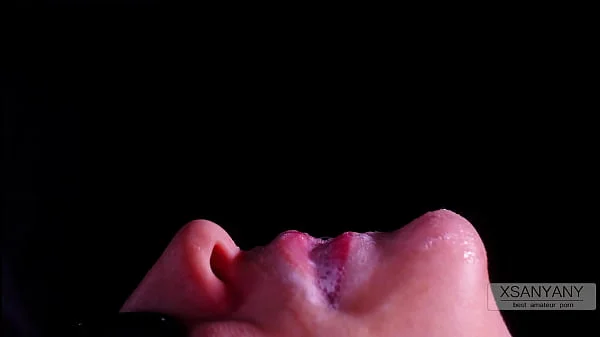 CLOSE UP: BEST Milking Mouth for your DICK! Sucking Cock ASMR, Tongue and Lips BLOWJOB DOUBLE CUMSHOT -XSanyAny