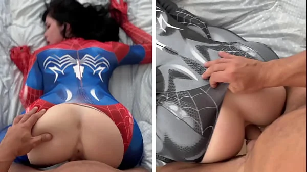 Passionate Spider Woman vs Anal Fuck Lover Black Spider-Girl!