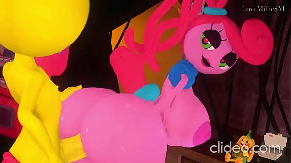 Mommy long legs plays with her new friend