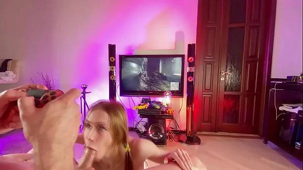 Had to stop playing a video game becaus slutty baby girl wanted to stretch her asshole