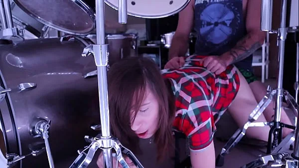 Stepmom gets stuck in Drum Set Stepson helps