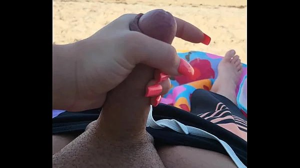 Getting him off on a public beach!