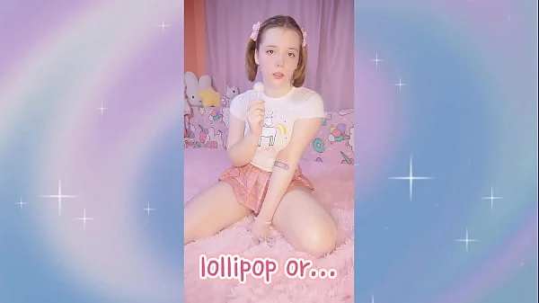 my step daughter plays with a vibrating lollipop and a big dick