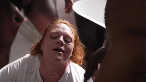 Slutty RedHead SSBBW JULIE GONGER GETS BBC BUKKAKE BLOWBANG