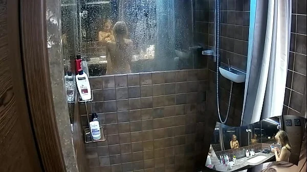 Voyeur Shower bathroom - 2 girlfriend showering together