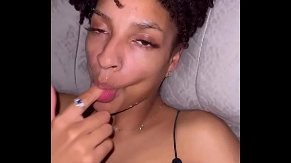 Ebony slut loves cum