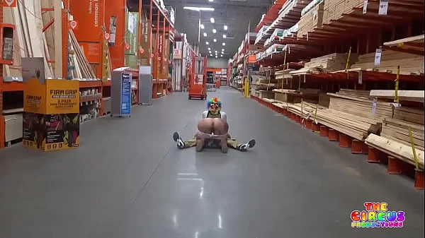 Clown gets dick sucked in The Home Depot