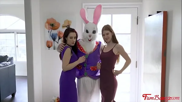 Stepmom And Stepdaughter Tricked Into Fucking Stepson On Easter