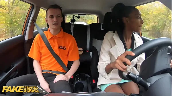 FakeDrivingSchool Ebony Brit Asia Rae Gets Stuck and Fucked