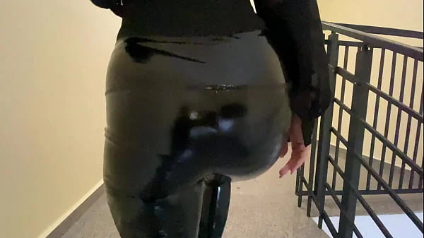 Met Escort in Elevator with Latex and Leather and Took her Hole - Cock2squirt