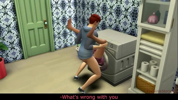 Sims 4, my voice, Seducing milf step mom was fucked on washing machine by her step son