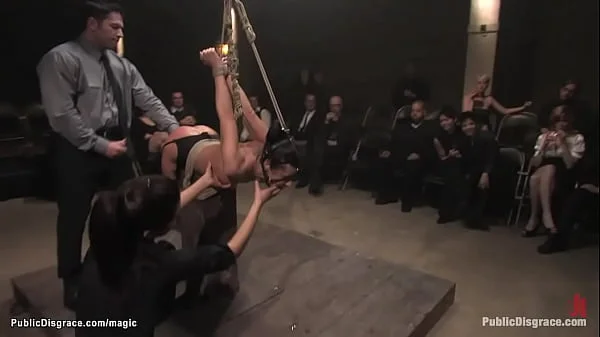 Bound babe fucked in bdsm theater