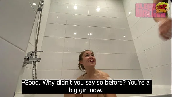 STEP DAUGHTER AND STEPFATHER ALONE IN THE BATHROOM