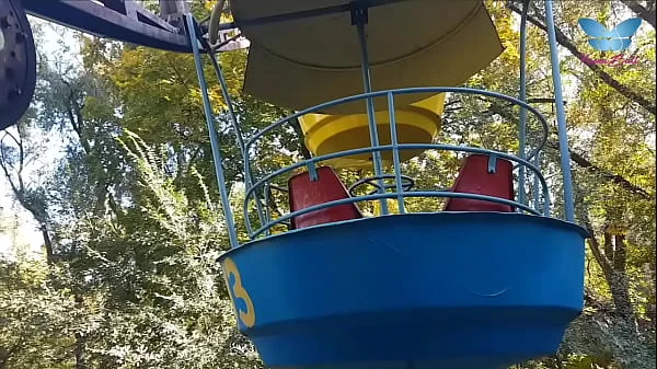 Public blowjob on the ferris wheel from shameless whore